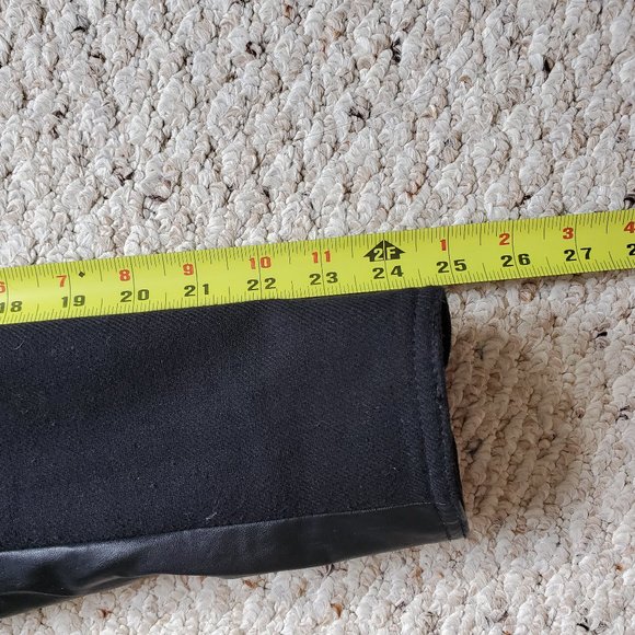 ZARA Black Faux Leather Accent Combination Coat - Picture 13 of 13